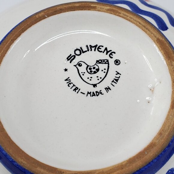 VTG Solimene Vietri Italian Ceramic Fish Bowl Hand painted Nautical Decor RARE - Picture 3 of 9